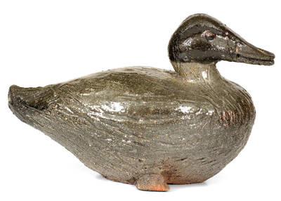 Glazed Sewer Tile Duck Doorstop, Midwestern origin, early 20th century