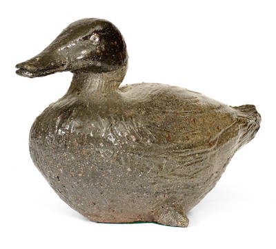 Glazed Sewer Tile Duck Doorstop, Midwestern origin, early 20th century