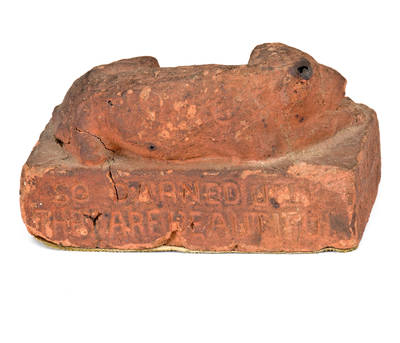 Rare Southern Sewer Tile Dog Paperweight, SUMTER BRICK WORKS, South Carolina origin