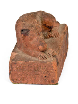 Rare Southern Sewer Tile Dog Paperweight, SUMTER BRICK WORKS, South Carolina origin