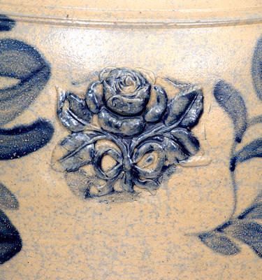 Exceptional Greensboro, PA 12 Gal. Stoneware Jar with Applied Rose Design