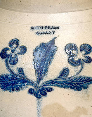 Very Rare M. TYLER & CO. / ALBANY 3 Gal. Incised Stoneware Water Cooler, Albany, NY, c1825
