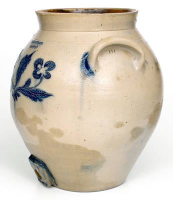 Very Rare M. TYLER & CO. / ALBANY 3 Gal. Incised Stoneware Water Cooler, Albany, NY, c1825