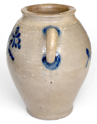 Extremely Fine and Rare Early Manhattan Stoneware Jar w/ Incised Decoration