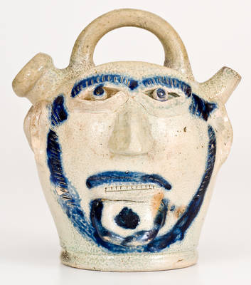 Exceedingly Rare & Important Remmey, Philadelphia Stoneware Face Jug