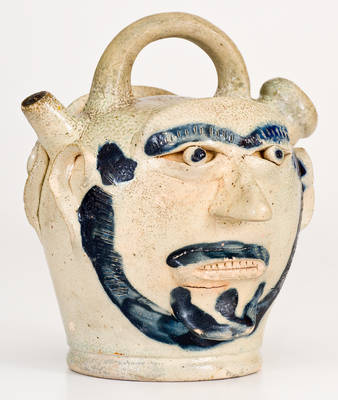 Exceedingly Rare & Important Remmey, Philadelphia Stoneware Face Jug
