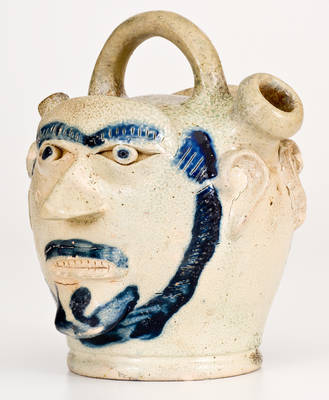 Exceedingly Rare & Important Remmey, Philadelphia Stoneware Face Jug