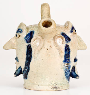 Exceedingly Rare & Important Remmey, Philadelphia Stoneware Face Jug