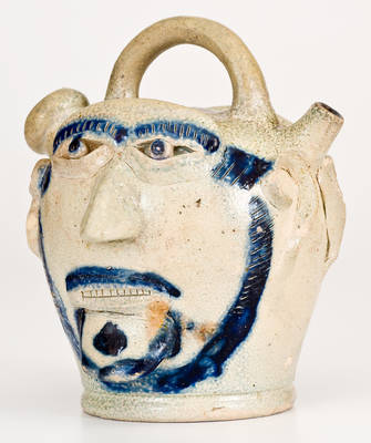 Exceedingly Rare & Important Remmey, Philadelphia Stoneware Face Jug