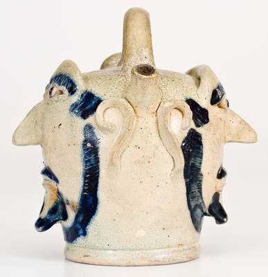 Exceedingly Rare & Important Remmey, Philadelphia Stoneware Face Jug