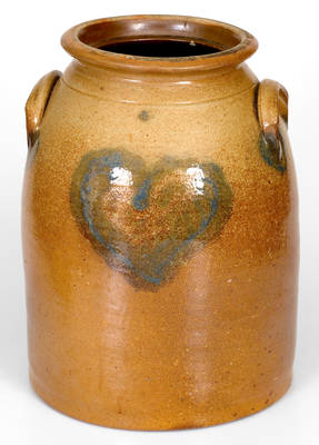 Northeastern Stoneware Heart-Decorated Jar