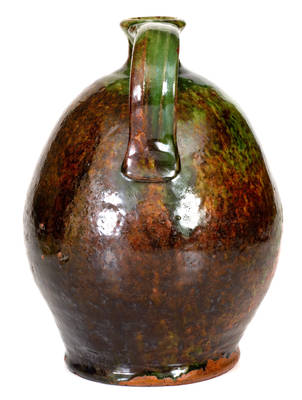 Exceptional Green-Glazed New England Redware Jug (Maine origin)