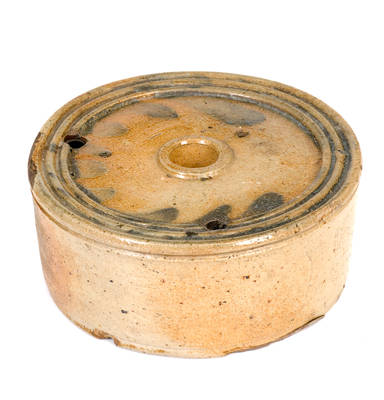 Decorated Stoneware Inkwell, attrib. Nathan Clark, Athens, New York, c1830