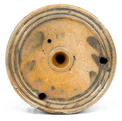 Decorated Stoneware Inkwell, attrib. Nathan Clark, Athens, New York, c1830