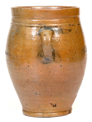 Rare COMMERAWS / STONEWARE Vertical-Handled Stoneware Jar, Thomas Commeraw, Manhattan