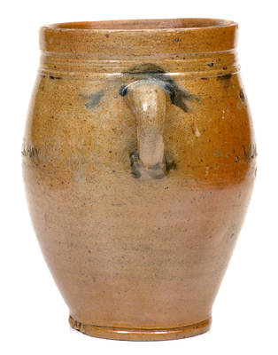 Rare COMMERAWS / STONEWARE Vertical-Handled Stoneware Jar, Thomas Commeraw, Manhattan