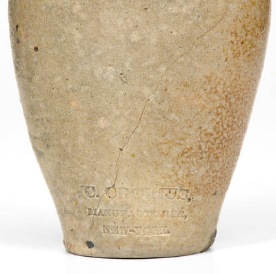 Very Rare C. CROLIUS / MANUFACTURER / NEW-YORK Stoneware Flask