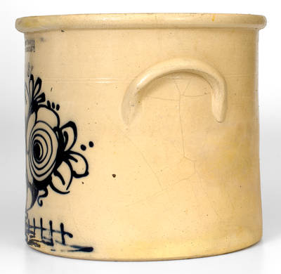 Rare J. & E. NORTON / BENNINGTON, VT Stoneware Crock w/ Large Flowering Urn Decoration