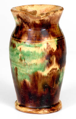 Strasburg, VA Multi-Glazed Redware Cream Pitcher, circa 1890