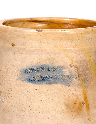 1/2 Gal. SWAN & STATES / STONINGTON, CT Stoneware Jar