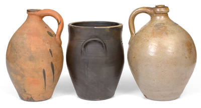 Lot of Three: Rare NORWICH, CT Stoneware Vessels