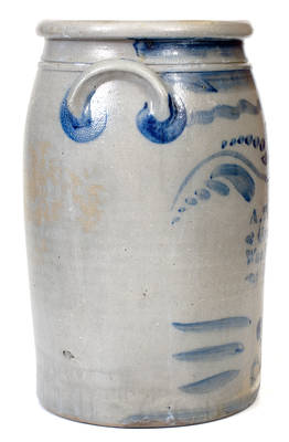 Unusual Washington, PA Stenciled Stoneware Advertising Jar