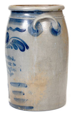 Unusual Washington, PA Stenciled Stoneware Advertising Jar