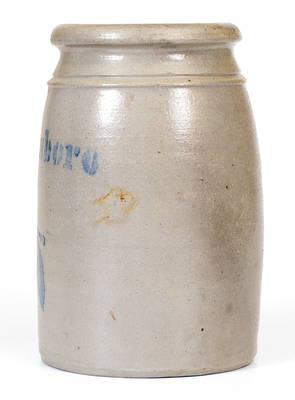 Greensboro, PA Stoneware Canning Jar w/ Stenciled Cherries Decoration