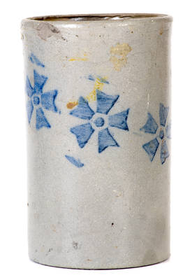 Small-Sized Western PA Stoneware Canning Jar w/ Stenciled Pinwheel Decoration