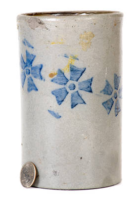 Small-Sized Western PA Stoneware Canning Jar w/ Stenciled Pinwheel Decoration