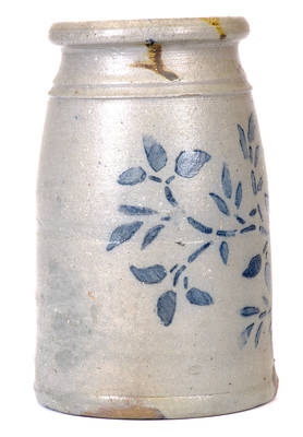 Western PA Stoneware Canning Jar w/ Fine Stenciled Foliate Decoration