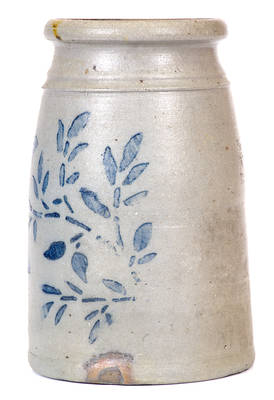 Western PA Stoneware Canning Jar w/ Fine Stenciled Foliate Decoration