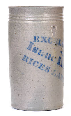Large EXCELSIOR WORKS / Isaac Hewitt, Jr. / RICES LANDING, PA Stoneware Canning Jar