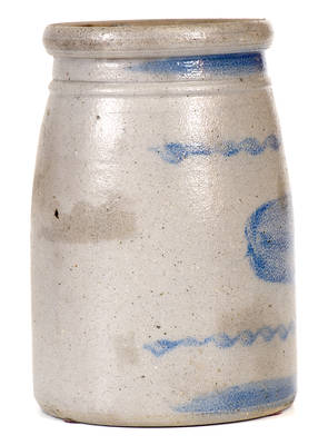 Western PA Stoneware Canning Jar w/ Freehand Floral Decoration