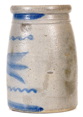 Western PA Stoneware Canning Jar w/ Freehand Floral Decoration