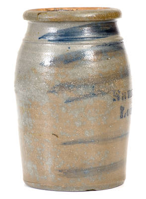 Samuel Booker / Louisville, KY Stoneware Canning Jar with Stenciled Advertising