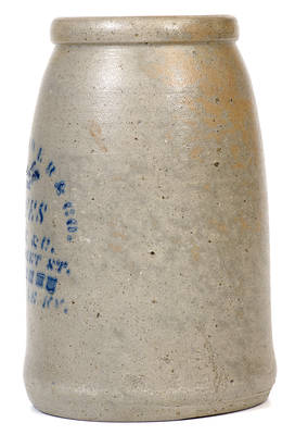 Scarce Large-Sized MAYSVILLE, KY Stoneware Canning Jar w/ Profuse Advertising