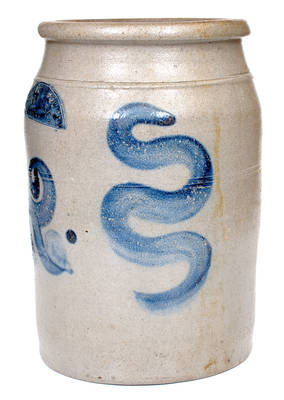 N. COOPER & POWER / MAYSVILLE, KY Stoneware Jar with Bold Cobalt Decoration