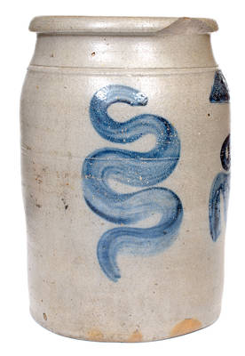 N. COOPER & POWER / MAYSVILLE, KY Stoneware Jar with Bold Cobalt Decoration
