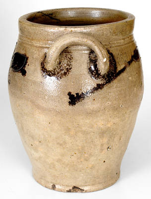 New York City Stoneware Jar w/ Incised / Manganese Decoration, c1800