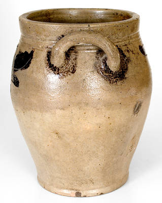 New York City Stoneware Jar w/ Incised / Manganese Decoration, c1800