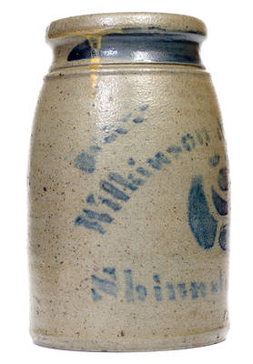 Wilkinson & Fleming / Shinston, W. VA Stoneware Stenciled Rose Canning Jar