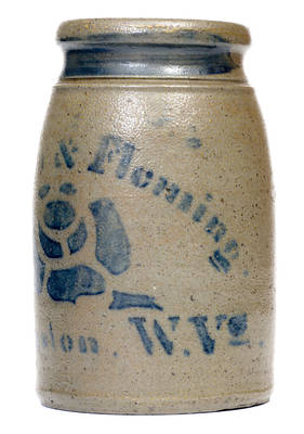 Wilkinson & Fleming / Shinston, W. VA Stoneware Stenciled Rose Canning Jar