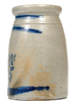 Western PA Stoneware Canning Jar w/ Fine Stenciled Floral Decoration