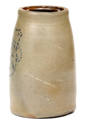 JAS. HAMILTON & CO. / GREENSBORO, PA Stoneware Canning Jar w/ Shield Decoration