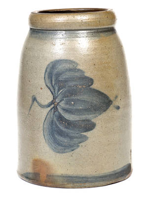 Western PA Stoneware Canning Jar w/ Freehand Floral Decoration