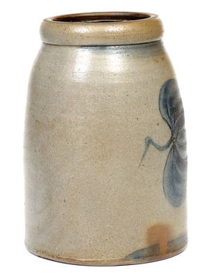 Western PA Stoneware Canning Jar w/ Freehand Floral Decoration