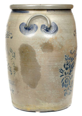 Rare RICHEY & HAMILTON / PALATINE, W. VA 6 Gal. Stoneware Jar with Two-Sided Stenciling