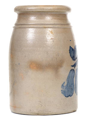 Fine Greensboro, PA Stoneware Canning Jar with Stenciled Pears Decoration
