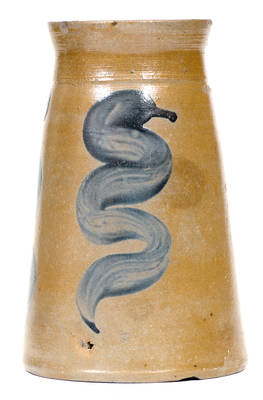 Rare Atchison (New Geneva, PA) Stoneware Jar w/ Vertical Snake-Style Design